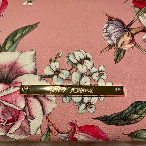 Betsey Johnson Pink Floral Crossbody with Chain - Picture 5 of 16